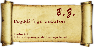 Bogdányi Zebulon névjegykártya